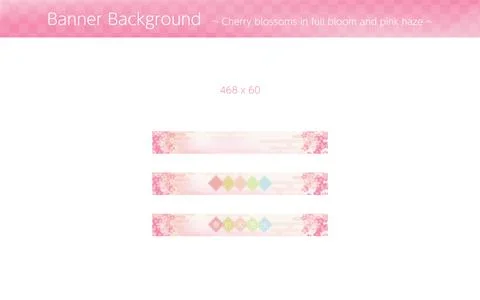 Background material for banner of cherry blossoms in full bloom and pink haze - 스톡 일러스트