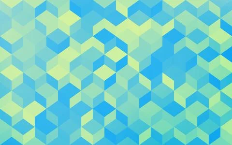 Background material: Geometric pattern of pale yellow-green and blue gradation Stock Illustration