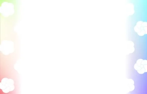 Background material: Illustration of pale rainbow gradation and Japanese 스톡 일러스트