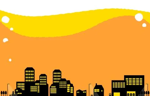 Background material, simple cityscape silhouette Ilustración de archivo