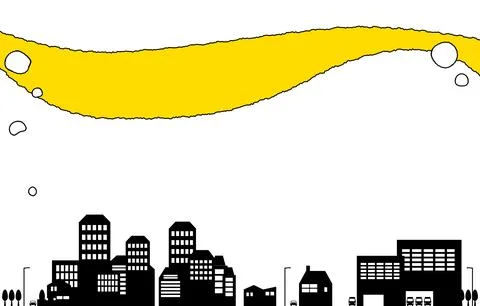 Background material, simple cityscape silhouette Ilustración de archivo