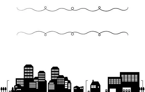 Background material, simple cityscape silhouette Ilustración de archivo