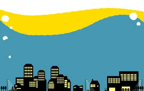 Background material, simple cityscape silhouette Ilustración de archivo