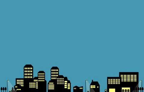 Background material, simple cityscape silhouette Ilustración de archivo