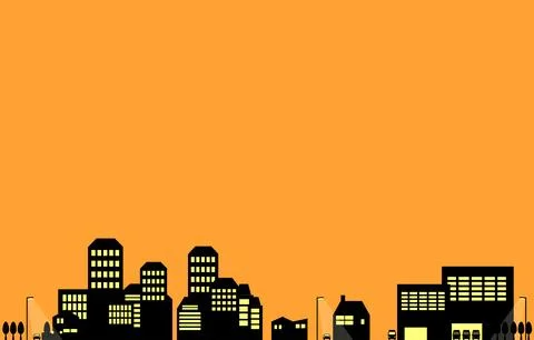 Background material, simple cityscape silhouette Ilustración de archivo