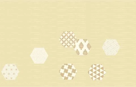 Background material: Vector illustration of traditional Japanese patterns Stock Illustration
