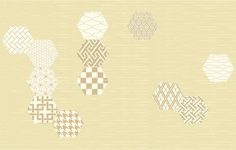 Background material: Vector illustration of traditional Japanese patterns Stock Illustration