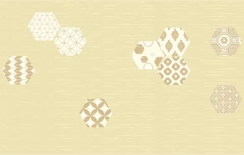 Background material: Vector illustration of traditional Japanese patterns Stock Illustration