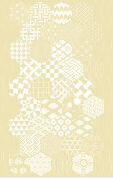 Background material: Vector illustration of traditional Japanese patterns Stock Illustration