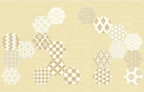 Background material: Vector illustration of traditional Japanese patterns Stock Illustration