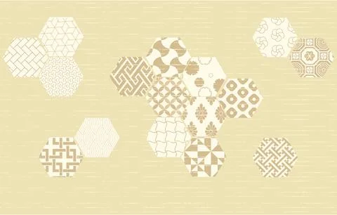 Background material: Vector illustration of traditional Japanese patterns 스톡 일러스트