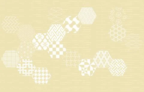 Background material: Vector illustration of traditional Japanese patterns Stock Illustration