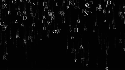 The background matrices of letters. Matrix of the English alphabet. Stock Footage 96281503