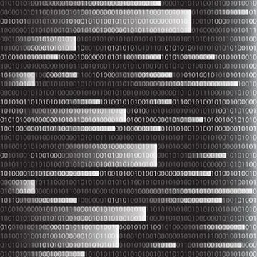 Background in a matrix style. Falling random numbers. Web Developer. Computer Stock Illustration