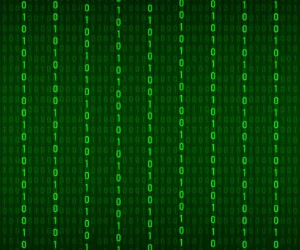 Background in a matrix style. Falling random numbers. Green is dominant color Stock Illustration