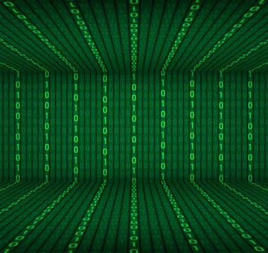 Background in a matrix style. Falling random numbers. Green is dominant color Stock Illustration