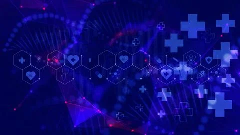 Background of medical, human DNA. Stock Illustration