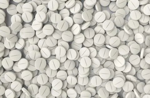 Background medicine theme with various white pills Stock Illustration