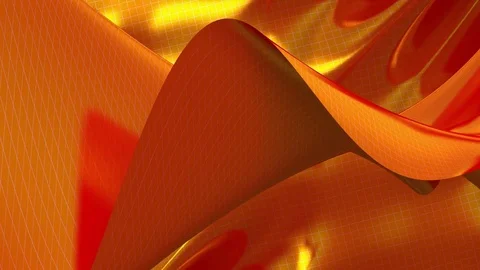 Background of mesh waves orange Stock Footage 72106903
