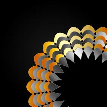 Background with metallic flora Stock Illustration