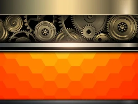 Background metallic with gears Stock Illustration