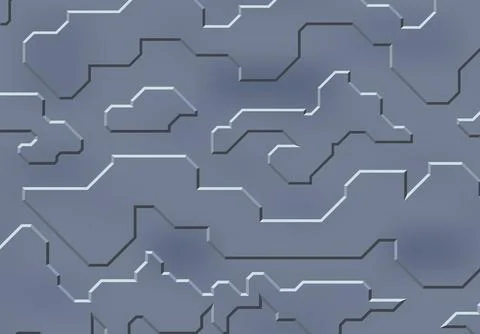 Background with metallic panels texture, wires and circuit. Spaceship hull wall Stock Illustration