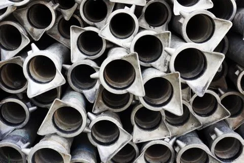 Background of metallic tubes Stock Photos