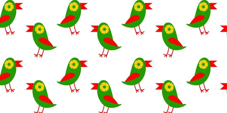 Background with mexican birg, pattern with parrot Illustrazione stock