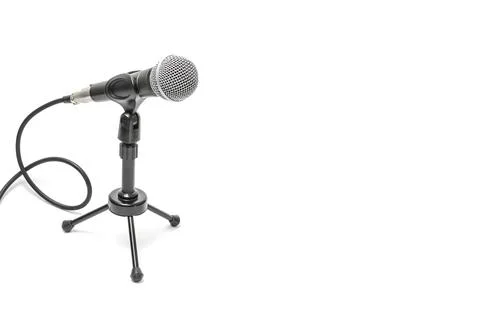 Background with microphone and copy space Fotos de archivo