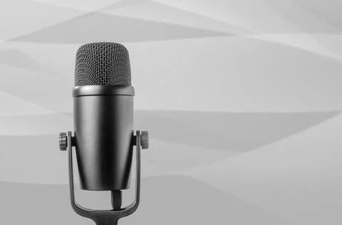 Background with microphone and copy space 스톡 사진