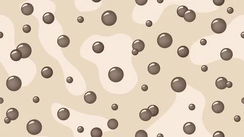 Background with milk stains with tapioca, seamless pattern with tapioca pearl Stock Illustration