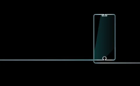 Background mobile phone neon gadget icon, smartphone sign Stock Illustration
