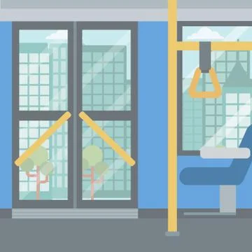 Background of modern empty city bus Illustrazione stock