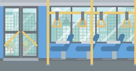Background of modern empty city bus Illustrazione stock