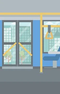 Background of modern empty city bus Illustrazione stock