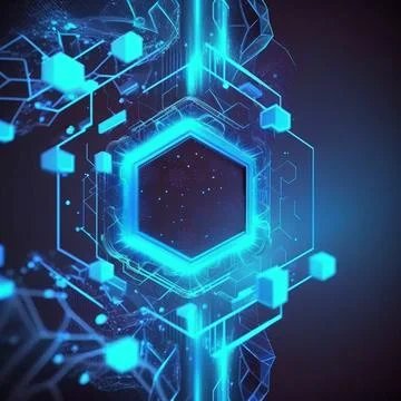Background modern geometric technology blue Illustrazione stock
