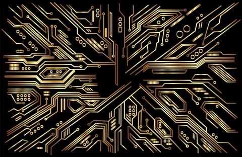 Background of modern interconnected circuit board digital technology pattern Stock Illustration