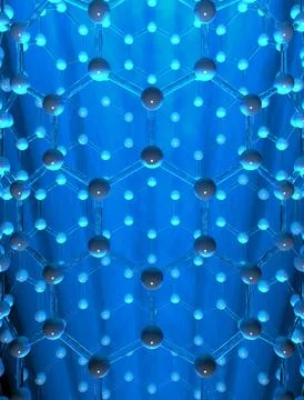 Background molecular structure in blue light Stock Illustration