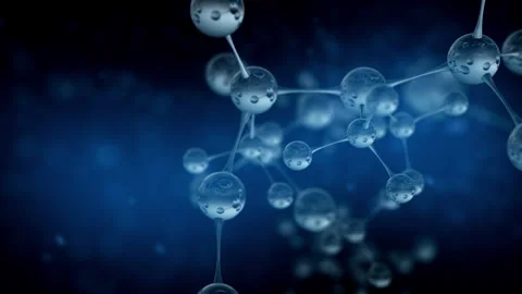 Background with molecule or atom. Abstract molecular structure. Realistic cool Stock Footage 242331985