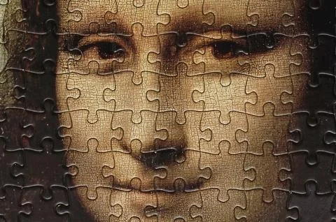 Background of a Mona Lisa jigsaw Stock Illustration