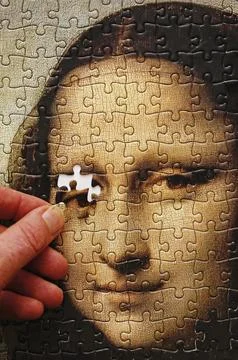Background of a Mona Lisa jigsaw Stock Illustration
