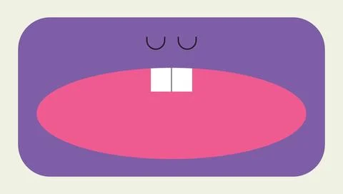 Background monster open mouth unique cute イラスト素材