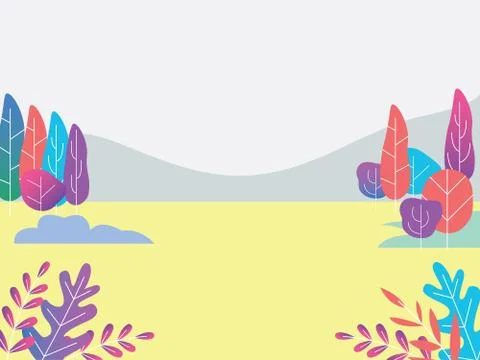 A background mountain wallpaper landscape with tree or plant leaf with dual t Stock Illustration