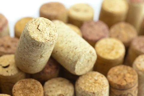 Background of the mountains  of wine corks Foto stock