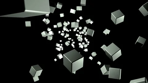 Background with moving and rotating cubes Stock Footage 87536797