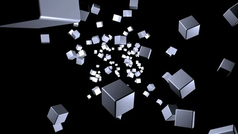 Background with moving and rotating cubes Stock Footage 87536893