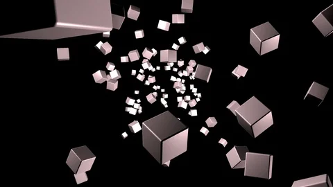 Background with moving and rotating cubes Stock Footage 87537522