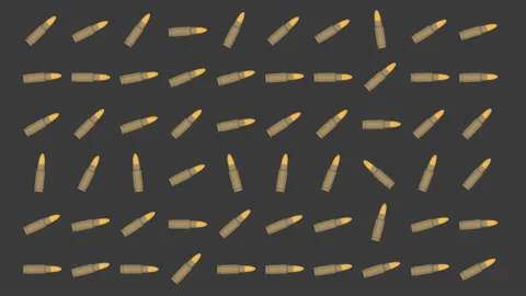 Background of moving bullets with casings Stock Footage 133033295