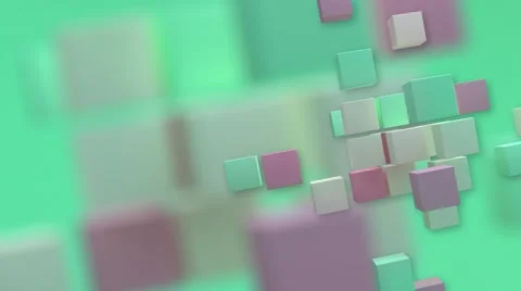 Background moving cubes different colors beige light green pink Stock Footage 60246931