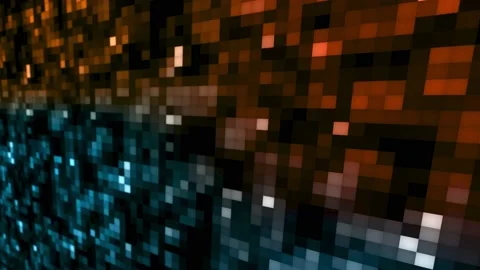 Background with moving glowing squares in a playful style. Stock Footage 173058839